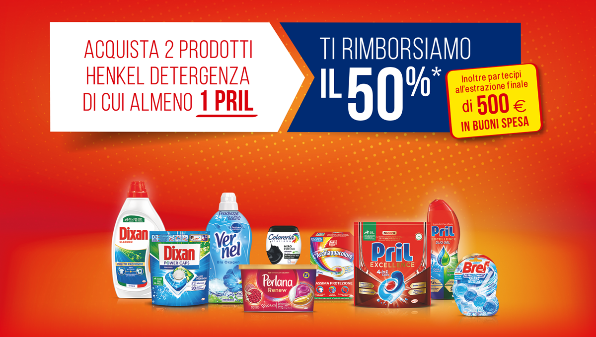 AGORA': TIGROS,BASKO,POLI,ORVEA - HENKEL DETERGENZA - scade 03/10 - IPERAL  dal27/09 al 10/10 -  - Premi, cashback, omaggi